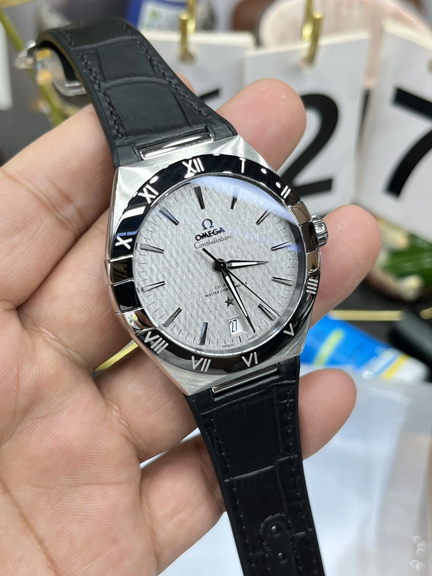 GoAnywhere CBD Factory Omega Constellation 41mm Steel Black Ceramic Bezel Silver Silk Dial (131.33.41.21.06.001) 1:1 Super Clone – DD8900 Movement 313